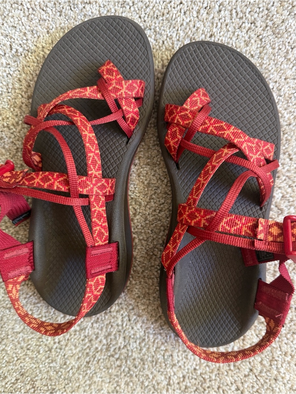 Chaco Red and Gray Women's Sport Sandals - Picture 3 of 4